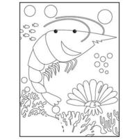 Ocean Animals Coloring Pages For Kids Pro Vector