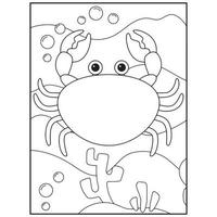 Ocean Animals Coloring Pages For Kids Pro Vector