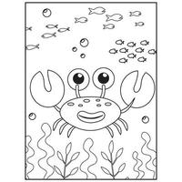 Ocean Animals Coloring Pages For Kids Pro Vector