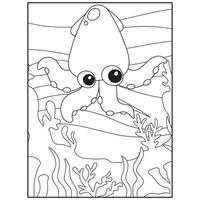 Ocean Animals Coloring Pages For Kids Pro Vector