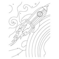 Space coloring pages for kids free vector