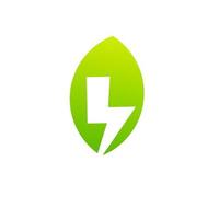 Illustration vector graphics of design combination leafs and electric perfect for logo symbol eco energy