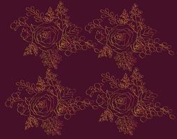rose flowers sketch pattern on red background vector