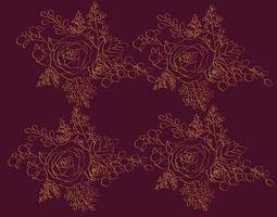 rose flowers sketch pattern on red background vector