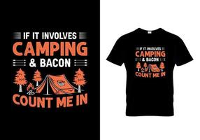 si se trata de un diseño de camiseta para acampar vector