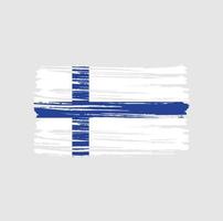 trazos de pincel de bandera de finlandia. bandera nacional vector