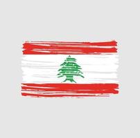 Lebanon Flag Brush Strokes. National Flag vector