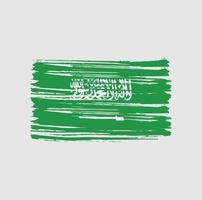 trazos de pincel de la bandera de arabia saudita. bandera nacional vector