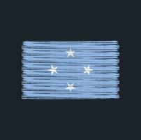 Micronesia Flag Brush. National Flag vector