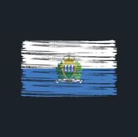 cepillo de bandera de san marino vector