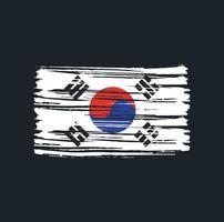 trazos de pincel de la bandera de corea del sur. bandera nacional vector