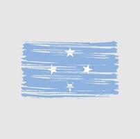 trazos de pincel de bandera de micronesia. bandera nacional vector