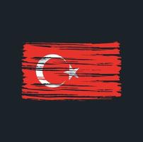 trazos de pincel de bandera de turquía. bandera nacional vector