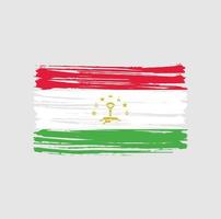 Tajikistan Flag Brush Strokes. National Flag vector