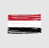 trazos de pincel de la bandera de yemen. bandera nacional vector