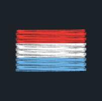pincel de bandera de luxemburgo. bandera nacional vector