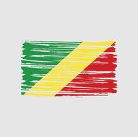 trazos de pincel de la bandera del congo. bandera nacional vector