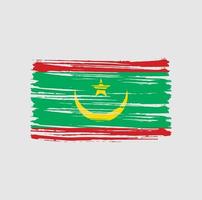 Mauritania Flag Brush Strokes. National Flag vector