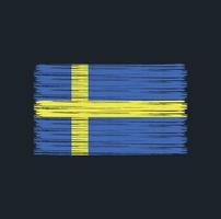 Sweden Flag Brush. National Flag vector