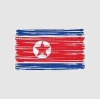 pincel de bandera de corea del norte vector