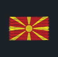 pincel de bandera de macedonia del norte. bandera nacional vector