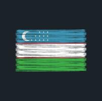 Uzbekistan Flag Brush. National Flag vector