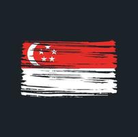 Singapore Flag Brush Strokes. National Flag vector