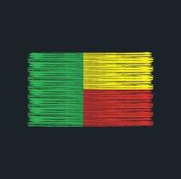 Benin Flag Brush. National Flag vector