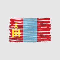 Mongolia Flag Brush Strokes. National Flag vector