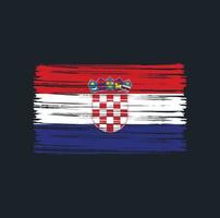 cepillo de bandera de croacia vector