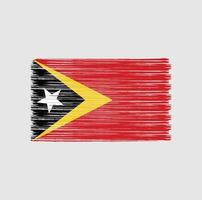 pincel de bandera de timor leste. bandera nacional vector
