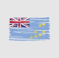 trazos de pincel de la bandera de tuvalu. bandera nacional vector