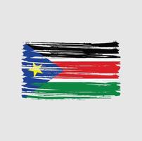 South Sudan Flag Brush Strokes. National Flag vector