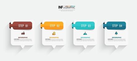 Infographics design template, Business concept with 4 steps vector