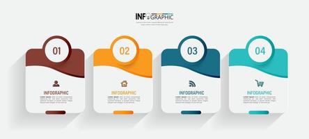 Infographics design template, Business concept with 4 steps vector