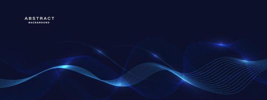 Abstract blue background with flowing lines. vector