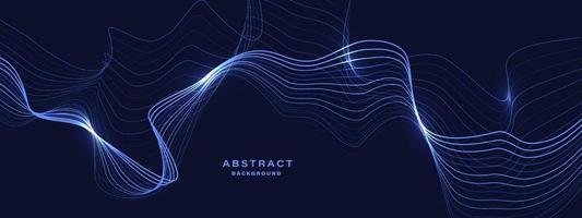Abstract blue background with flowing lines. vector