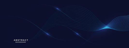 Abstract blue background with flowing lines. vector
