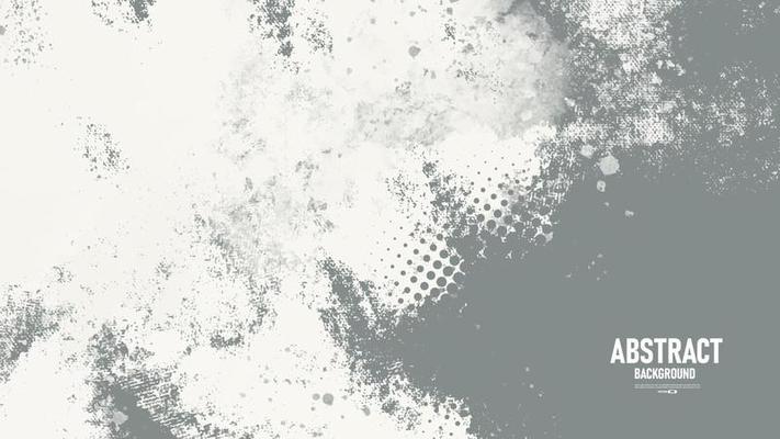 Gray and white abstract grunge background with halftone style.
