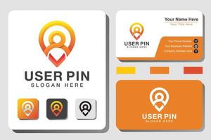 modern color User map or pin icon symbol, location business logo marketing with business card design vector