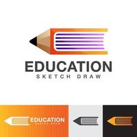 modern Sketchbook logo. sketch draw logo. education logo design vector template