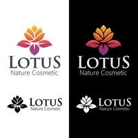 lotus flower gradient logo design. yoga center, beauty salon, cosmetic, spa. colorful logo template vector