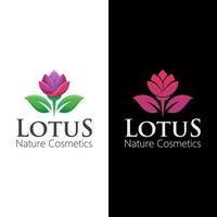 diseño de logotipo de flor de loto natural dos versiones vector