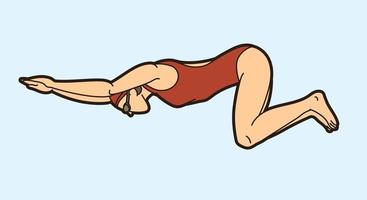 A Woman Swimming Sport Action vector