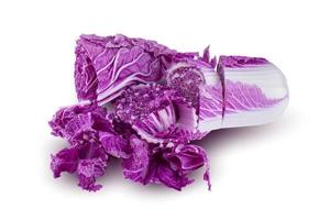 Purple chinese cabbage isolated on white background. photo