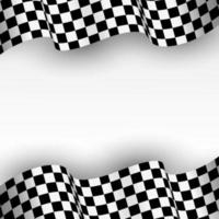 racing flag background in 3d style vector