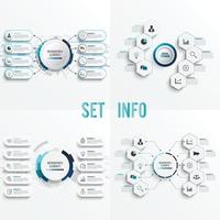 Set vector infographic template with 3D paper label, integrated circles. Business concept with 8, 10 options. For content, diagram, flowchart, steps, parts, timeline infographics, workflow, chart.