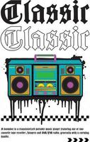 diseño clásico de camiseta boombox vector