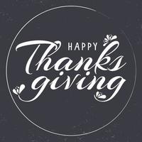 Hand drawn Thanksgiving typography card vector