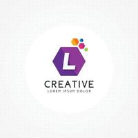 logotipo creativo de la letra l hexagonal vector